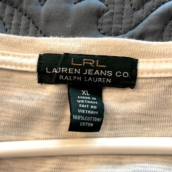 LRL Lauren Ralph Lauren Floral Henley Burnout 3/4 Sleeve Size: XL - Picture 2 of 5